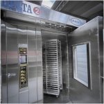 HORNO ROTATORIO DELTA II CON DOS ESCABILEROS, CARRO EN ACERO INOXIDABLE REF.HRDII 12-14-18-36-40 LATAS - Imagen 2